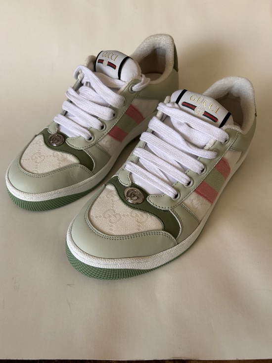 GUCCI Women's Screener WMNS White Original "GG" Canvas Sneaker Size 7.5 NIB - Picture 4 of 12
